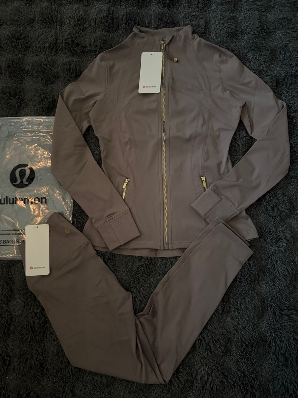 lululemon athletica grey Two-Piece Jacket & leggings Set